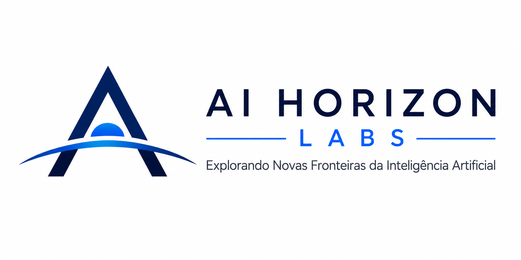 Lockup horizontal azul, tagline em português